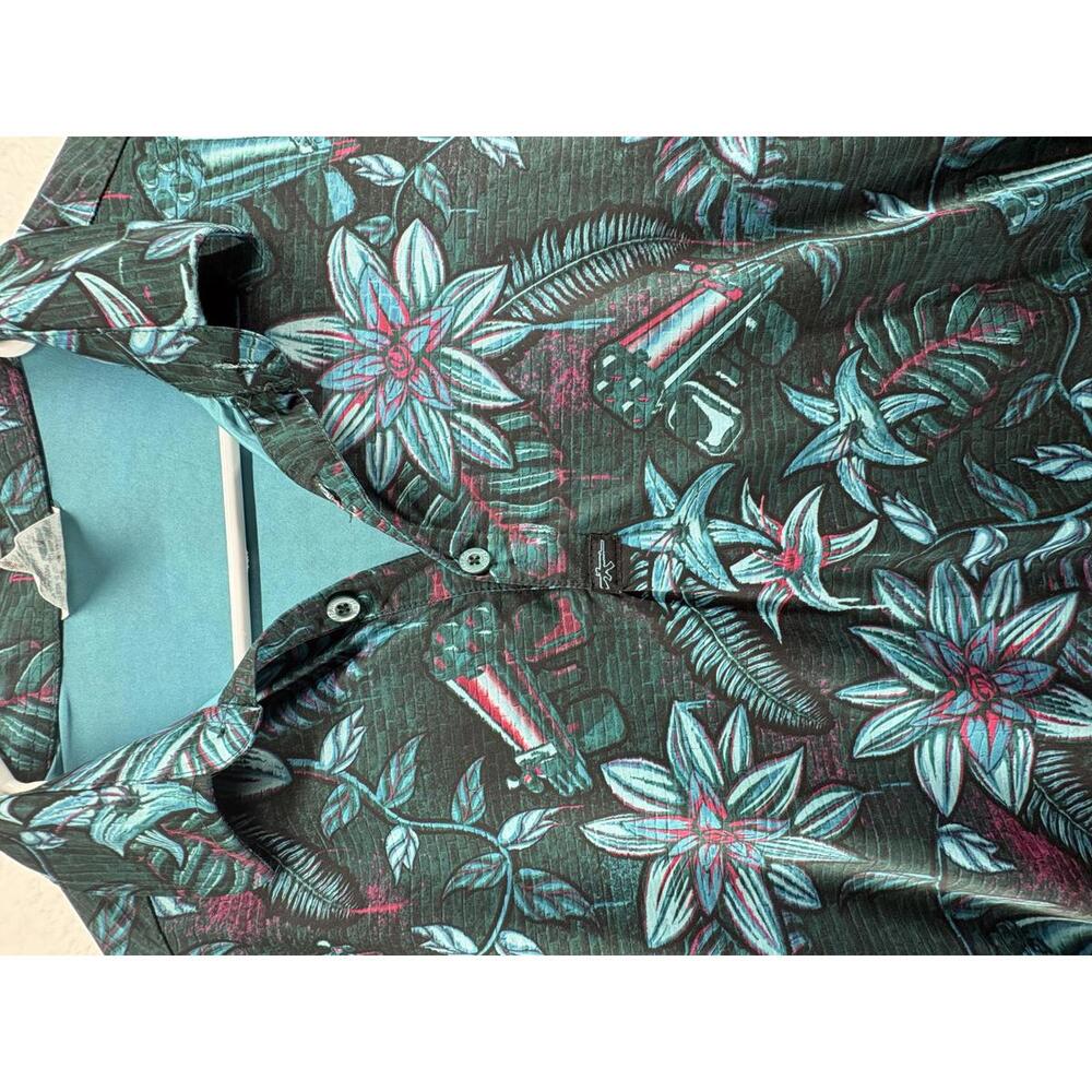 Retro Rifle Hawaiian Drip V2 Polo Guns Floral AKs and Vacays Mens Medium